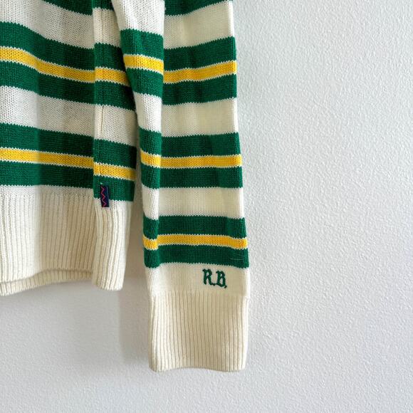 Rowing Blazer - Men's Cashmere Stripe Sweater Green Yellow - Picture 4 of 4